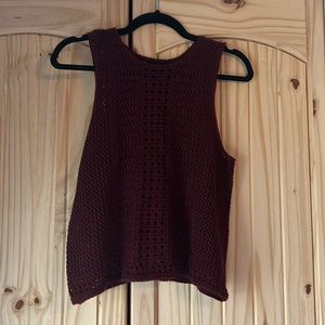 Rue21 Crochet Top Maroon Size Medium